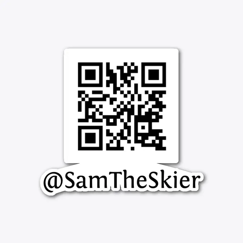 SamTheSkier QR code Outdoor Sticker